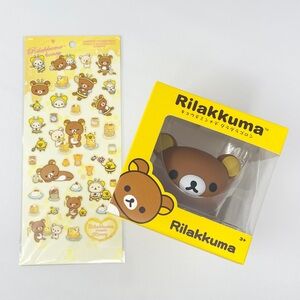 Bundled Rilakkuma vinyl figure and honey sticker sheet